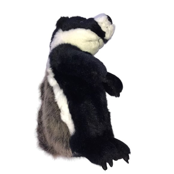 GUND Stuffed Animal Soft Plush Toy Black Honey Badger White Face.  Small. - Picture 3 of 6